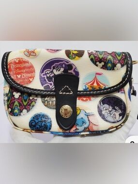 Dooney & Bourke Ivory Multi-Color Disney Circle Print Coin Pouch wristlet